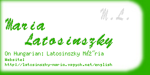 maria latosinszky business card